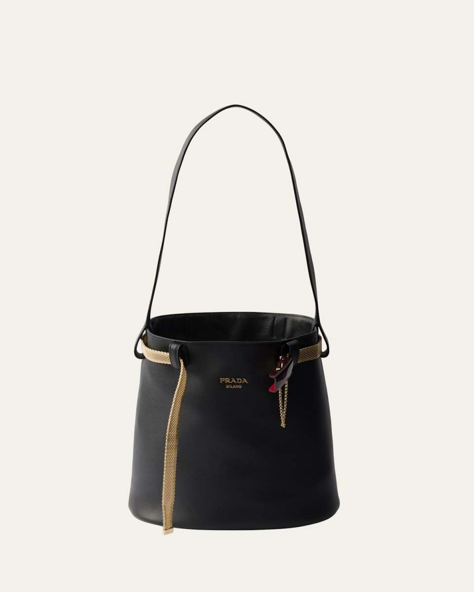 Chain Buckle Leather Shoulder Bag